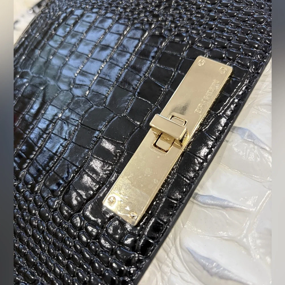 Brahmin Thea Halo Amado Crocodile & Snakeskin Embossed Leather - NWOT